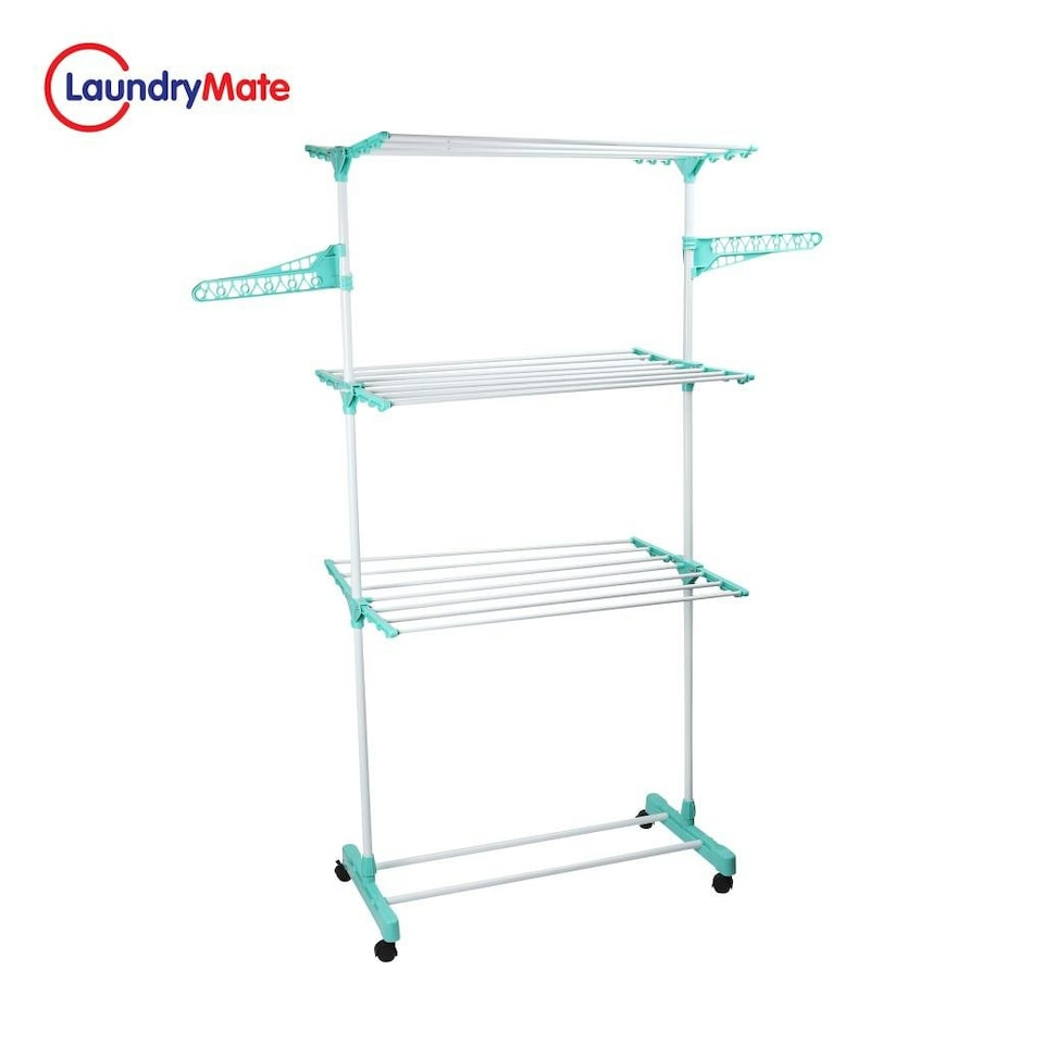 image 1 of Foldable Clothes Airer 3 Tier Horse Drying Rack Stand Laundry Washing Drier Line