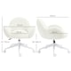 image 7 of HOMCOM Fluffy Leisure Chair Office Chair with Backrest Wheels Cream White