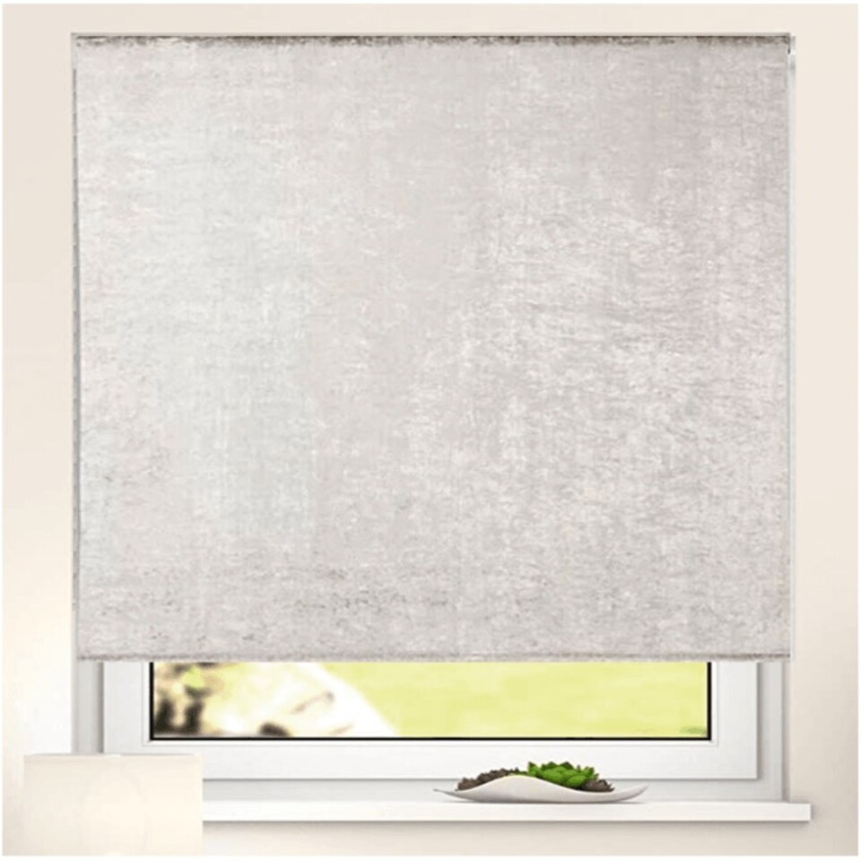 image 1 of 155cm Champagne Crushed Velvet Roller Blinds Gold | Gold