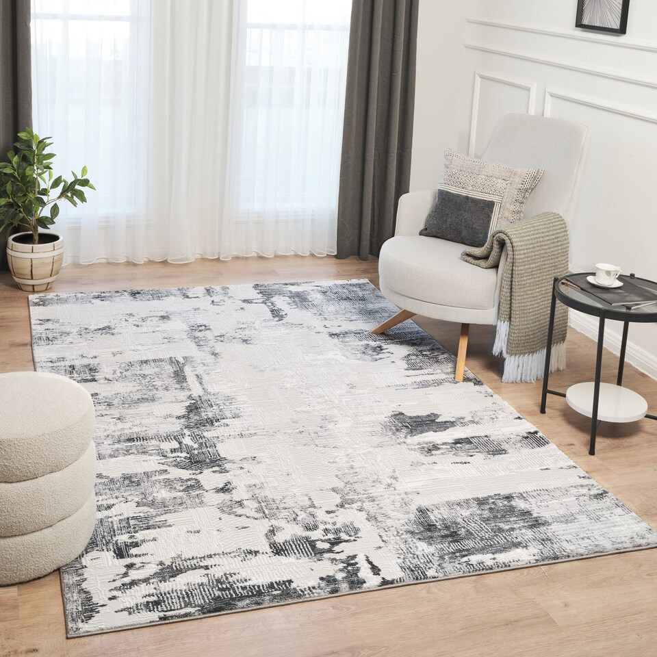 image 1 of RUGLENZA HOME - INTERNO AREA RUG - 12 MM - GREY TEXTURED - 120 x 170 CM