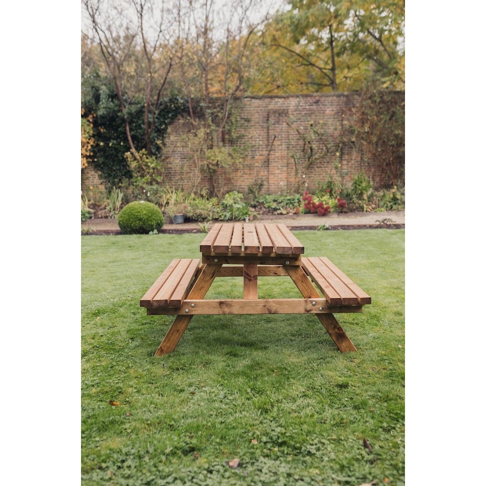 image 1 of Valley Deluxe Picnic Table - Timber - L180 x W150 x H76 cm - Partially Assembled