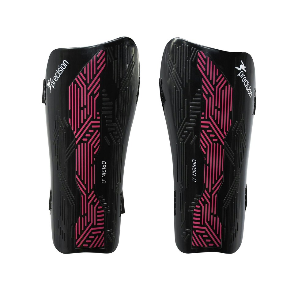 Precision Unisex Adult Origin.0 Strap Shin Guards - Black/Pink - L