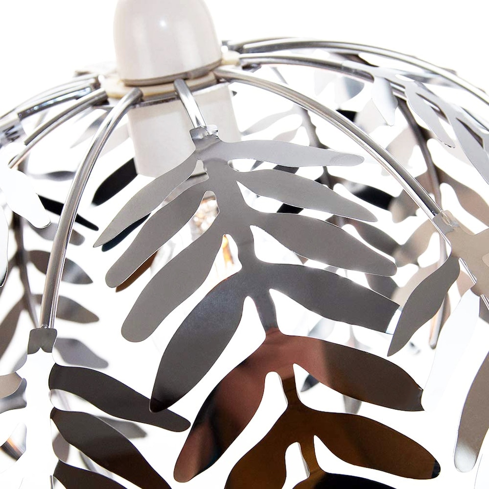 image 1 of Traditional Fern Leaf Design Ceiling Pendant Light Shade in Silver Chrome Finish | Silver