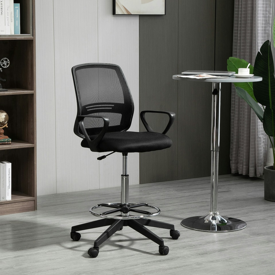 image 1 of Vinsetto Draughtsman Chair Tall Office Chair with Adjustable Height