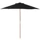 image 1 of Outsunny 2.5m Wood Garden Parasol Sun Shade Patio Outdoor Wooden Umbrella Canopy, Table Market Umbrella with Vent, 38mm Pole, Rope Pulley Mechanism, Black