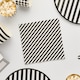 image 2 of Hootyballoo Monochrome Striped Paper Napkins - Pack of 16