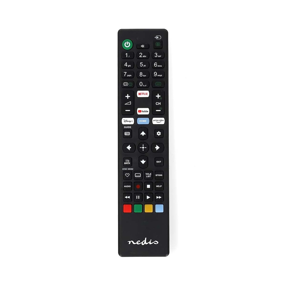image 1 of Nedis Sony Replacement Remote Control for TV's, Compatible with All Sony Models, Includes Netflix, YouTube, Disney+ Buttons - Black