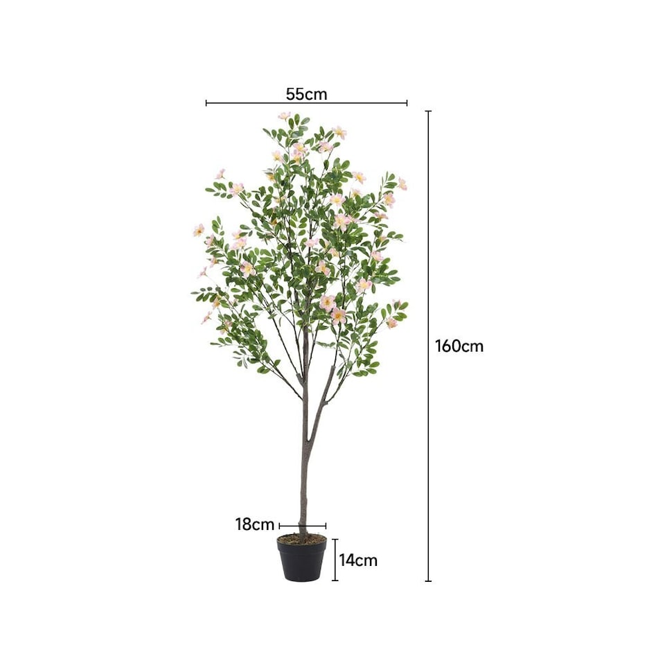 image 1 of Living and Home Artificial Frangipani Blossom Tree in Pot - 160cm
