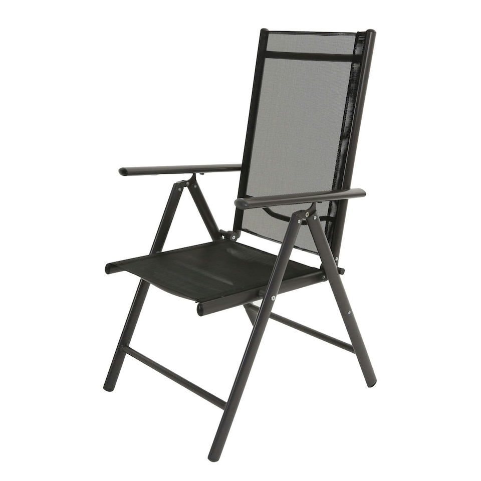 image 1 of 'Varna' Reclining Aluminium Camping Chair Black