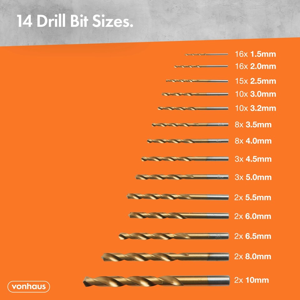 image 1 of VonHaus 99pcs HSS Metal Drill Bit Set with Carry Case