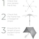 image 5 of 2.7m Replacement Parasol Canopy - Grey