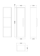 image 2 of Balterley Contemporary Bathroom Wall Hung Single Soft Close Door Tall Storage Unit with 2 Shelves, Cool Grey, 1200 x 350 x 250mm