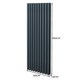 image 5 of Oval Column Radiator 1600mm x 600mm Anthracite Grey