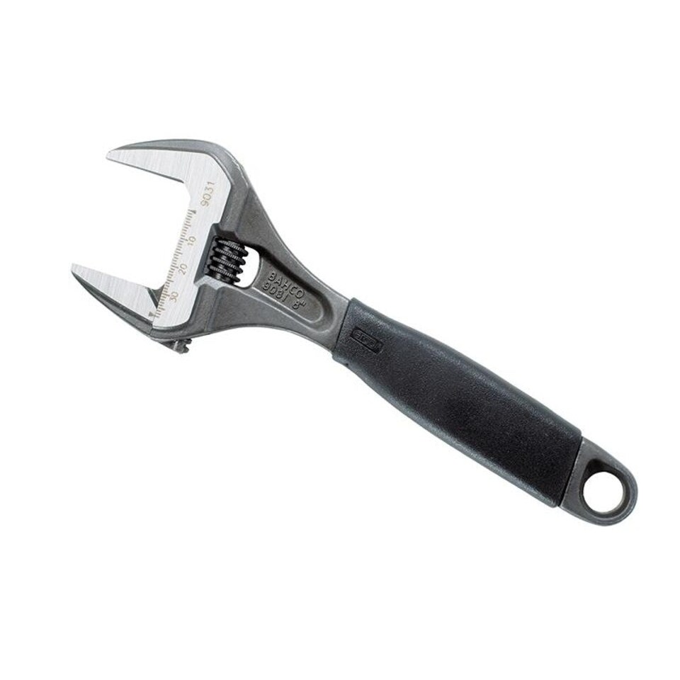 Bahco Ergo 90 Series Adjustable Wrench, Extra Wide Jaw - Multi Colour - 218mm