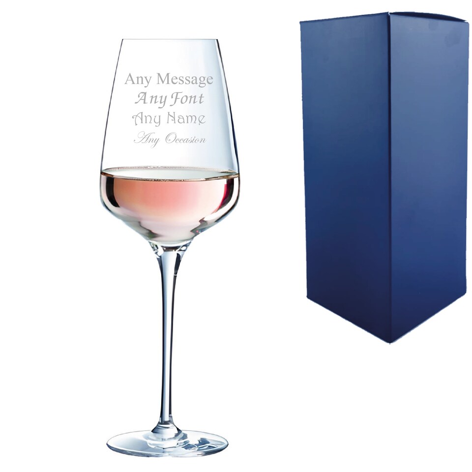 image 1 of Personalised Engraved Crystal Sublym 350ml Wine Glass Birthday