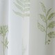 image 3 of Pair of Bracken Green Leaf Print Voile Panels 229 cm (90 inch) Rod Pocket Panels for Bedroom and Living Room