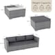 image 3 of Garden Vida Hampton 4 Seater Corner Rattan Set Sofa Coffee Table Outdoor Garden Furniture, Grey