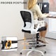 image 5 of HOMCOM Mesh Draughtsman Chair, Ergonomic Drafting Chair, Black White Black