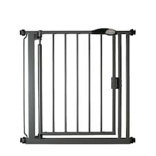Safetots Pressure Fit Self Closing Stair Gate, 75cm - 82cm, Slate Grey, Auto Closing Baby Gate, Safety Barrier