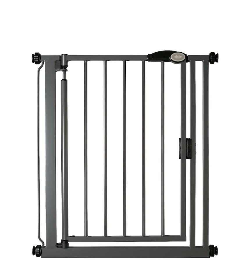 image 1 of Safetots Pressure Fit Self Closing Stair Gate, 75cm - 82cm, Slate Grey, Auto Closing Baby Gate, Safety Barrier