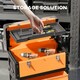 image 5 of HOMCOM 3-Tier Tool Box with Wheels, Stackable Steel Toolbox | Orange