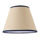 image 1 of Traditional Rattan Tweed Lamp Shade with Navy Blue Cotton Fabric Trims Blue