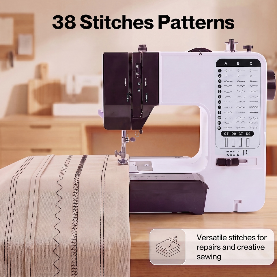 image 1 of Spector Mini Sewing Machine Portable Electric Household DIY Sewing Kit Pedal