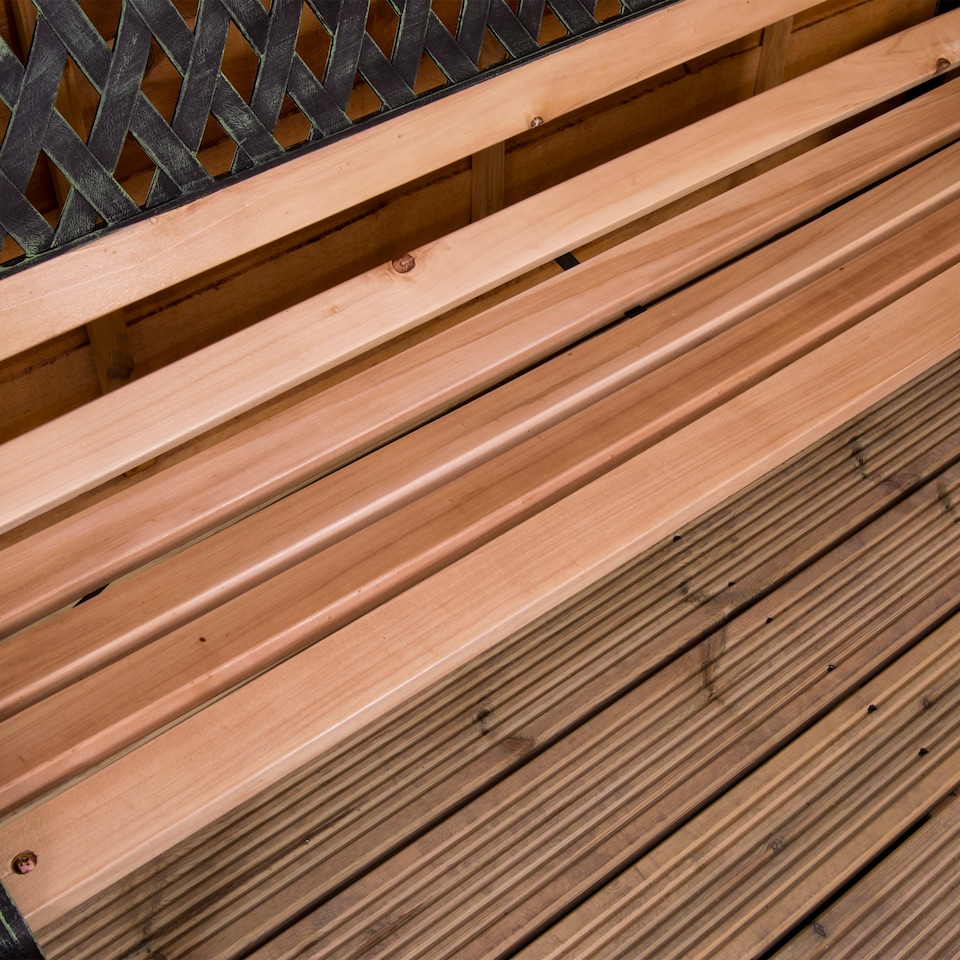 image 1 of Garden Vida 3 Seater Garden Bench Outdoor Patio Seating, Cross Style