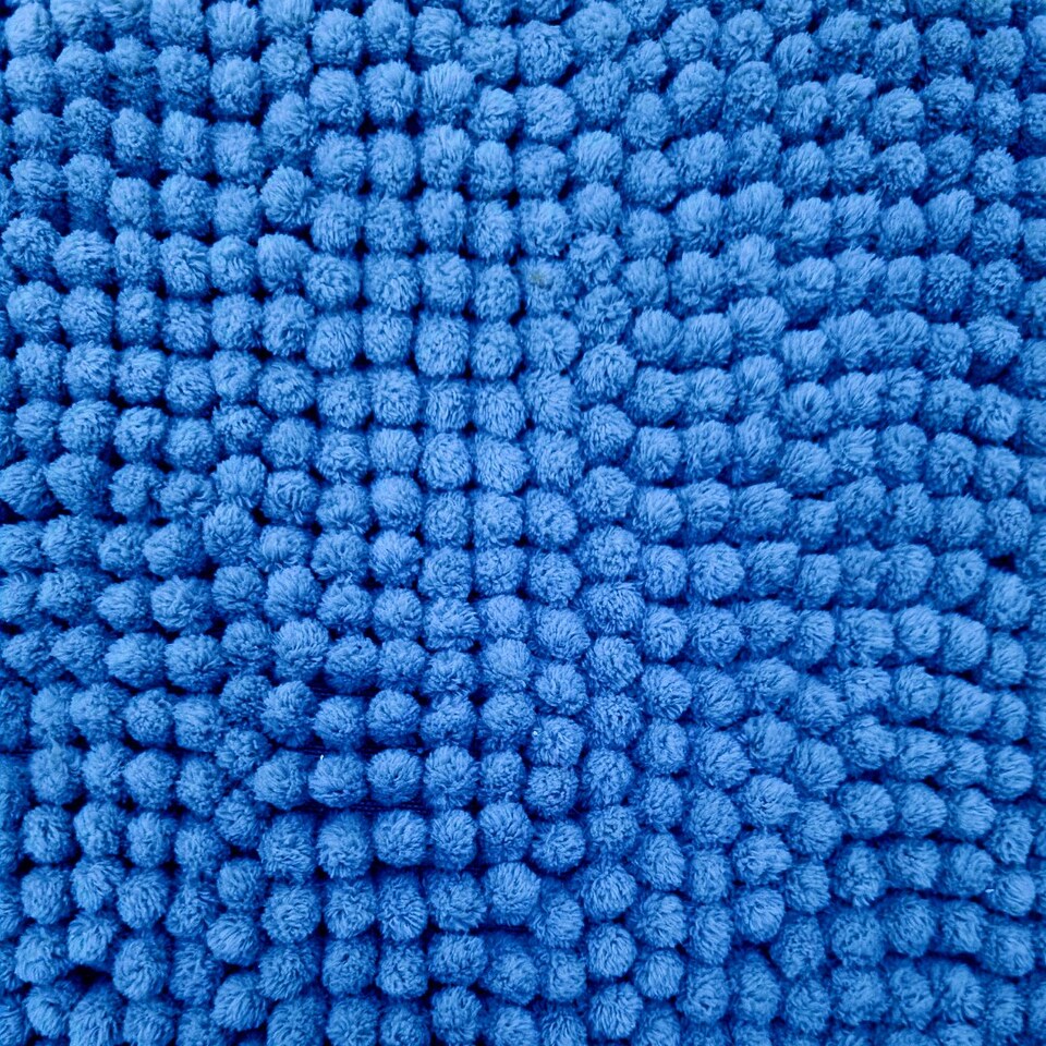 image 1 of Chenille Bobble Bath Mat Non-Slip 60 x 90cm - Lupin Blue