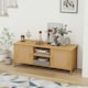 image 5 of COSTWAY Boho TV Stand for 55 Inches Entertainment Center Natural Gold