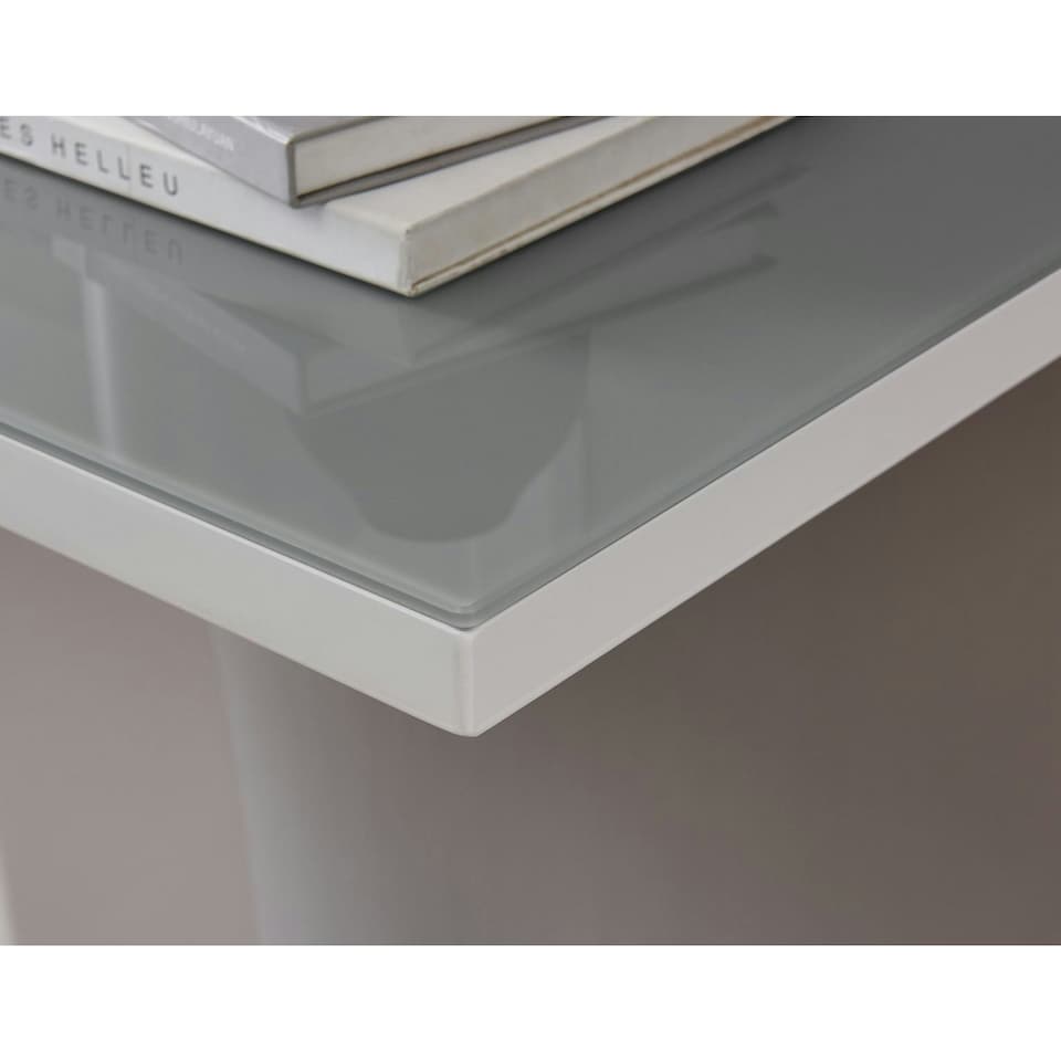 image 1 of Furniturebox Giovani Modern Grey White Halo High Gloss Glass Console Table