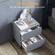 image 10 of HOMCOM Bedside Table with 2 Drawers and Steel Legs for Bedroom, Grey