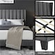 image 6 of Yaheetech 150 cm W × 200 cm L  Upholstered Bed Frame with Wing Side Dark Grey
