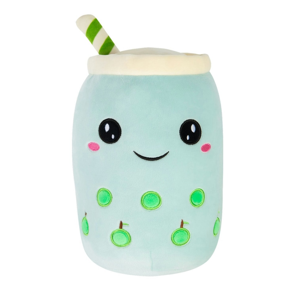 image 1 of Boba Tea Soft Toy White Bubble Tea Plush Pillow, Cute Soft 1 X Apple 25cm