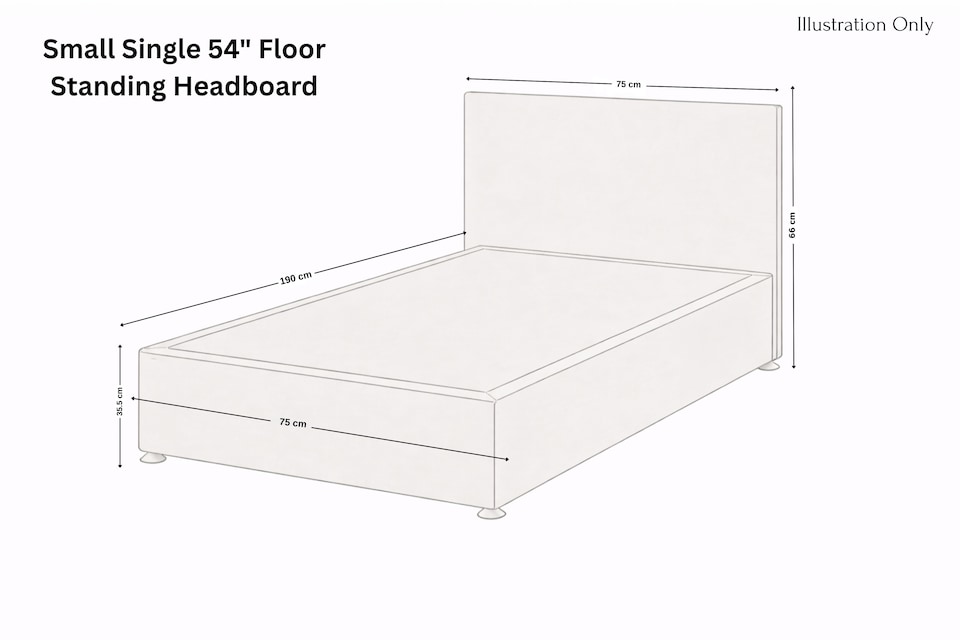 image 1 of Sloomy Kansas Cream Plush Divan Bed Base No Drawers With 54 Inch Floor Standing Headboard | Cream | Cream | Small Single | 1