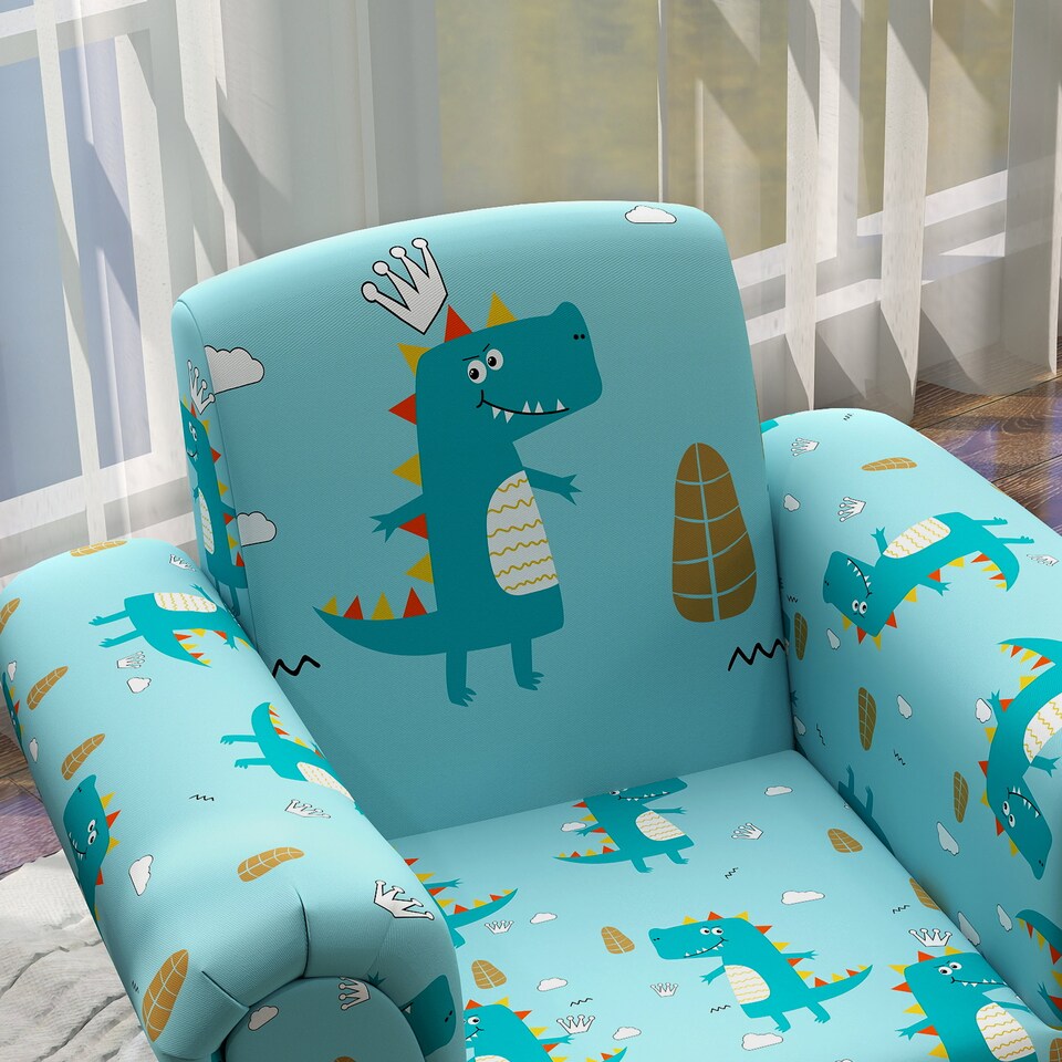 image 1 of AIYAPLAY Kids Sofa Set Toddler Armchair with Footrest, Children Chair, Blue