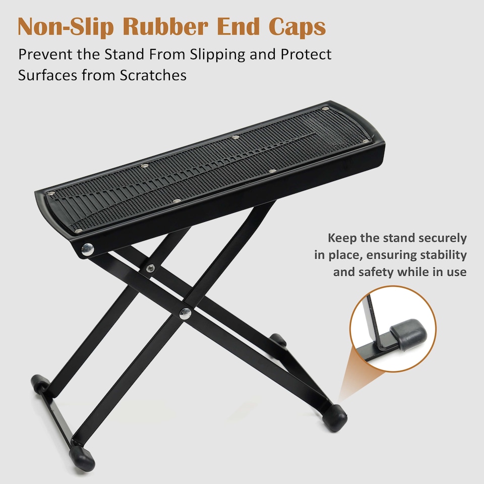 image 1 of Adjustable Guitar Footrest Classical Acoustic Footstool Stand for Musicians