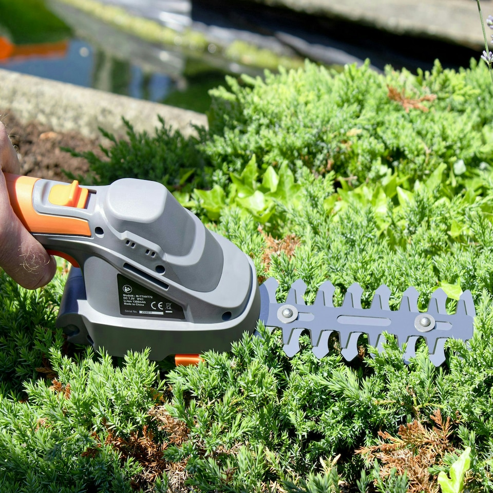 image 1 of Terratek 7.2V 2 in 1 Cordless Hedge Trimmer Cutter | Grey | Grey | 1