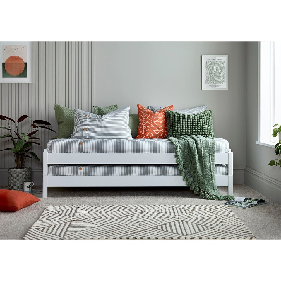 Painted Wood Single Bedframe  in White