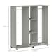 image 3 of HOMCOM Mobile Double Open Wardrobe w/ Clothes Hanging Rail Grey