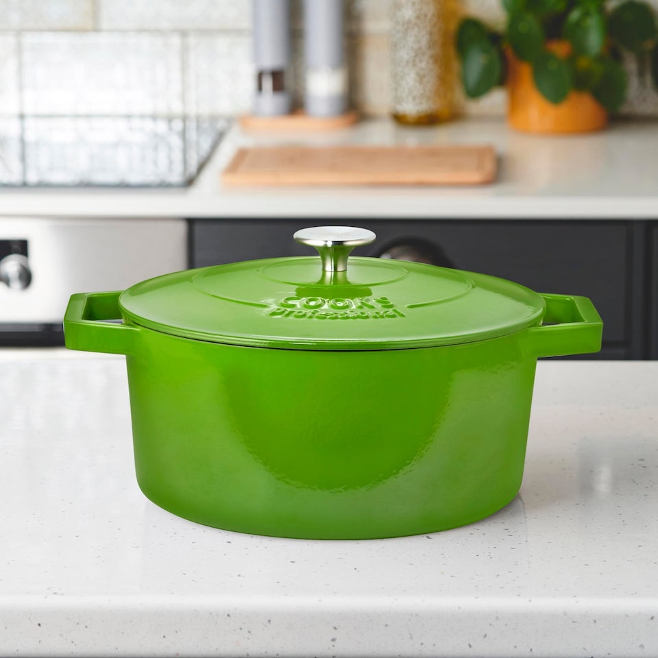 image 1 of Cooks Professional Casserole Dish 26cm – Ovenproof Pan with Lid | Green | Green