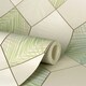 image 3 of Fine Decor Miami Geometric Leaf Wallpaper - Natural/Green - One Size Cream