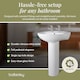 image 3 of Adley Round 2 Tap Hole Basin & Full Pedestal 550mm White Pillar Tap | White | White | 475 x 550 x 840mm