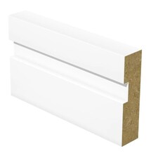 PACK OF 15 - Grooved Square Edge White Primed MDF Architrave - 18mm x 69mm x 2100mm