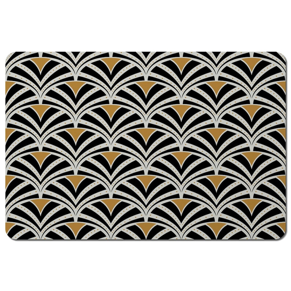 image 1 of Black & Gold Shells Geometric (Placemat)