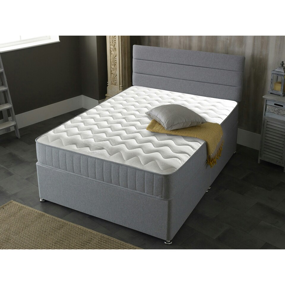 image 1 of Castle Essential Sprung Mattress - 8-Inch Deep, Soft Feel Grey | Small Double