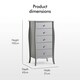 image 5 of BTFY Grey Tall Chest of 5 Drawers with Baroque Design