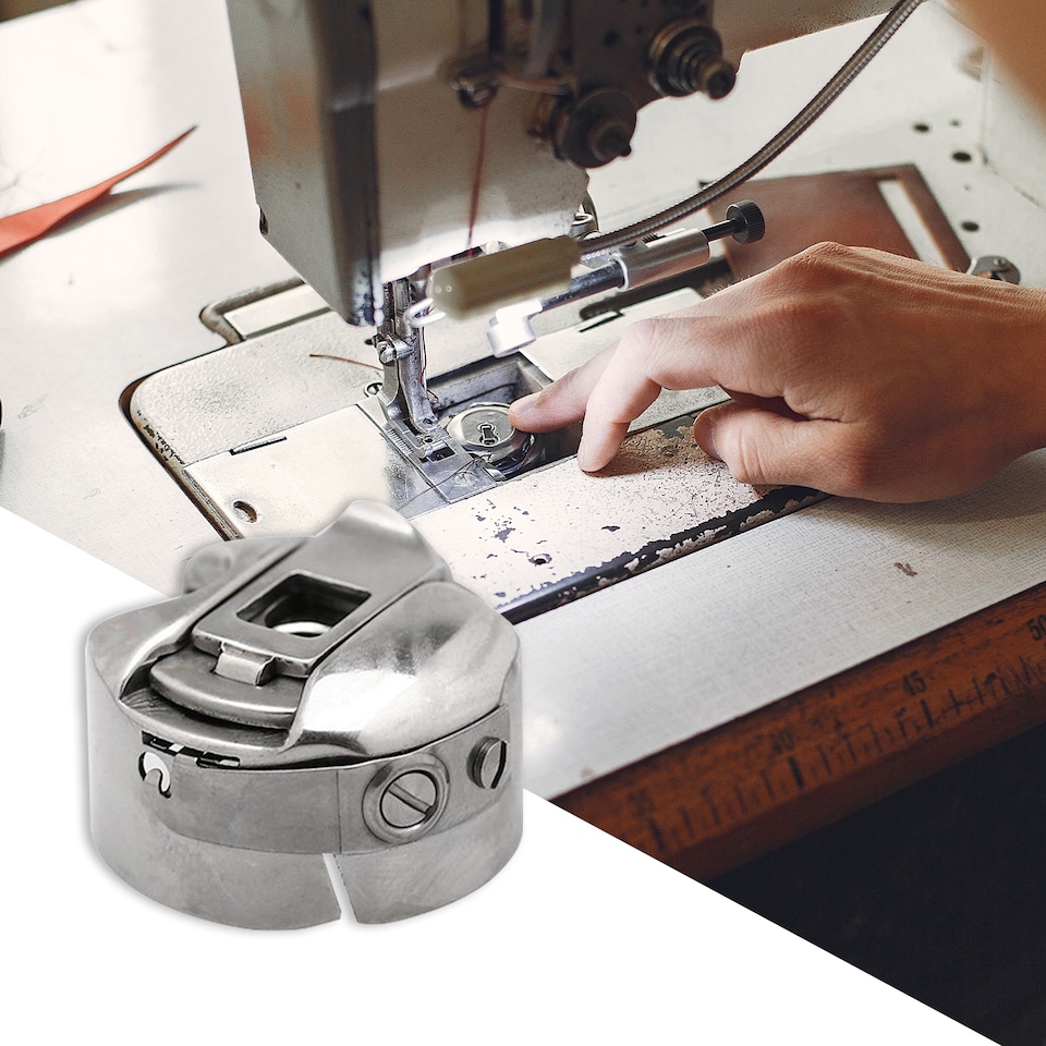 image 1 of Silver Stainless Steel Sewing Machine Bobbins Case for Household