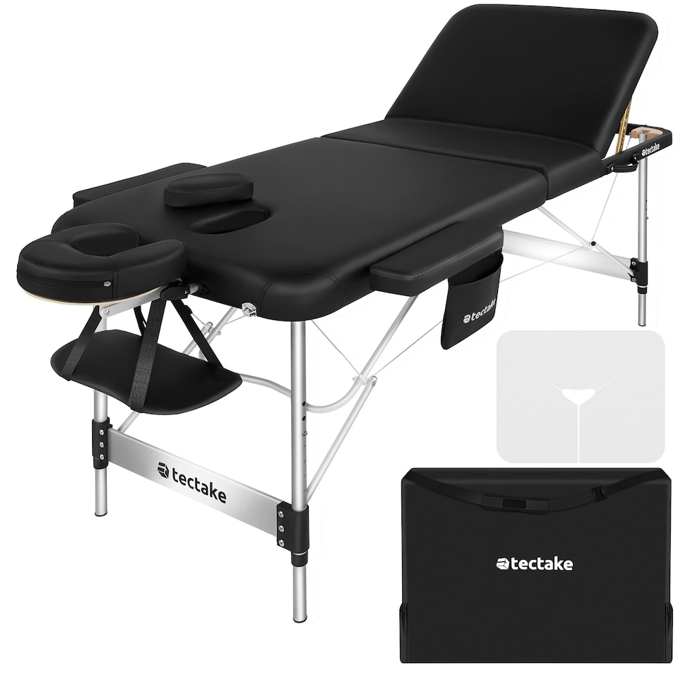 image 1 of Massage Table Phuket - 3 zones, 70 cm wide, aluminium frame, carry bag and masks | Black | black | 1