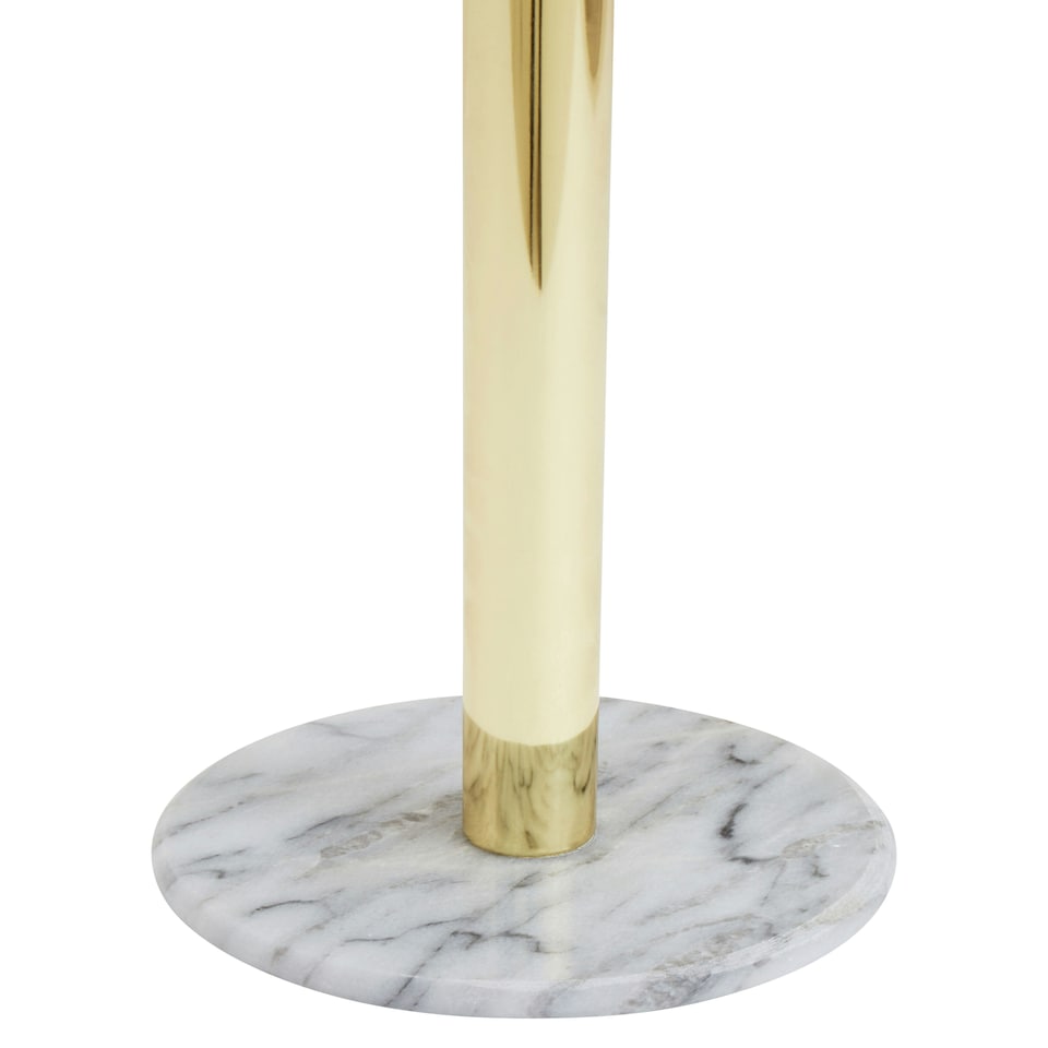 image 1 of Interiors by Premier Stable Light Gold Large Toilet Roll Holder With Marble Base, Design Toilet Holder, Sturdy Roll Holder